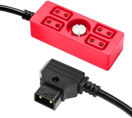 Alvin's Cables Dtap Splitter Cable Dtap Male to 4 Port D Tap Female Splitter Hub Power Cable for ARRI RED Teradek SmallHD SmallRig V-Mount|Gold-Mount Battery, 40cm/15.7in Red