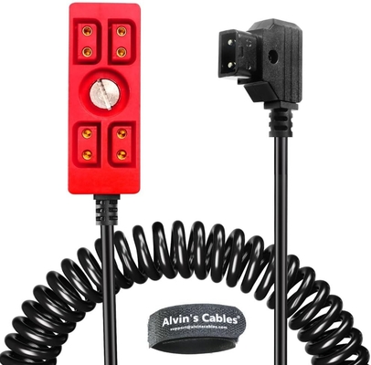 Alvin's Cables Dtap Splitter Cable Dtap Male to 4 Port D Tap Female Splitter Hub Power Cable for ARRI RED Teradek SmallHD SmallRig V-Mount|Gold-Mount Battery, 40cm/15.7in Red