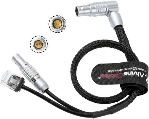 Alvins Cables Control Cable for ARRI ETH 10 Pin Rotatable Right Angle to RJ45 and 2 Pin Male 24V Power Cable for ARRI Alexa Mini LF| LF| Mini| SXT Camera, Teradek COLR