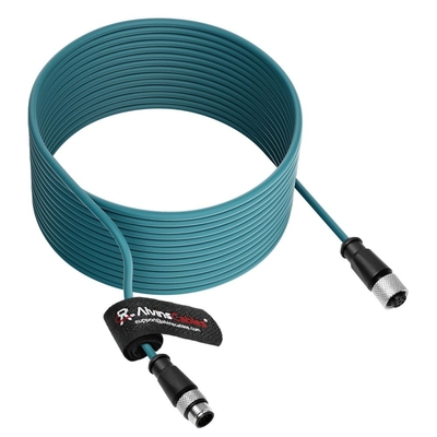 Alvin's Cables M12 A-Code 8 Pin Male to 8 Pin Female Cat6a High-Flex Shielded Sensor Actuator Cable for Cognex Industrial Camera 49ft, Green