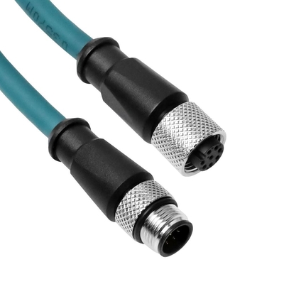 Alvin's Cables M12 A-Code 8 Pin Male to 8 Pin Female Cat6a High-Flex Shielded Sensor Actuator Cable for Cognex Industrial Camera 49ft, Green