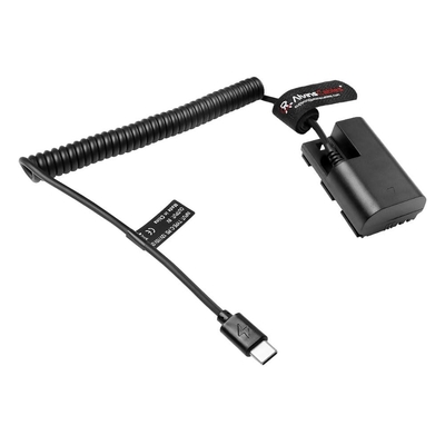 Alvin's Cables USB-C Type-c to LP-E6P Dummy Battery Power Coiled Cable for Canon EOS R5 Mark ll/ R5/ R6 Mark ll/ R6/ R7/ R Camera
