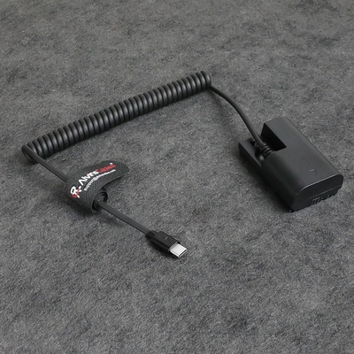 Alvin's Cables USB-C Type-c to LP-E6P Dummy Battery Power Coiled Cable for Canon EOS R5 Mark ll/ R5/ R6 Mark ll/ R6/ R7/ R Camera