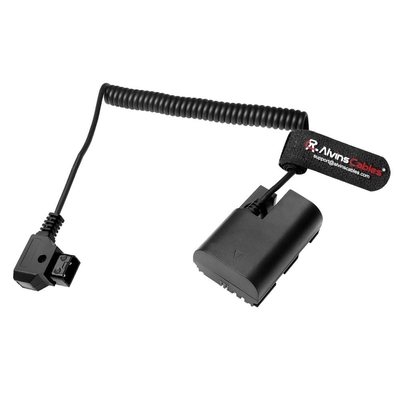 Alvin's Cables D-tap to LP-E6P Dummy Battery Power Coiled Cable for Canon EOS R5 Mark ll/ R5/ R6 Mark ll/ R6/ R7/ R Camera