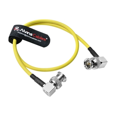 Alvin's Cables 12G SDI Flexible Coaxial Cable BNC Male to Male Right Angle for RED Komodo| Atomos Monitor 75 Ohm Shielded Cable for 4K Video Camera, Yellow