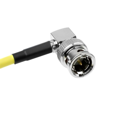 Alvin's Cables 12G SDI Flexible Coaxial Cable BNC Male to Male Right Angle for RED Komodo| Atomos Monitor 75 Ohm Shielded Cable for 4K Video Camera, Yellow