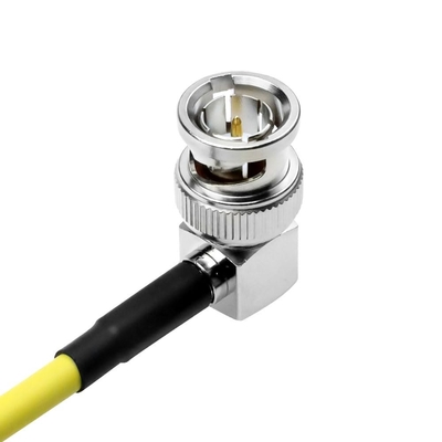 Alvin's Cables 12G SDI Flexible Coaxial Cable BNC Male to Male Right Angle for RED Komodo| Atomos Monitor 75 Ohm Shielded Cable for 4K Video Camera, Yellow