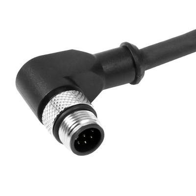 Alvin's Cables M12 A-Code 8 Pin Male Right Angle to Open End Power I/O Cable Cat6a High-Flex Shielded for Cognex Keyence Basler Industrial Automation Fieldbus Module 26.2ft/8m
