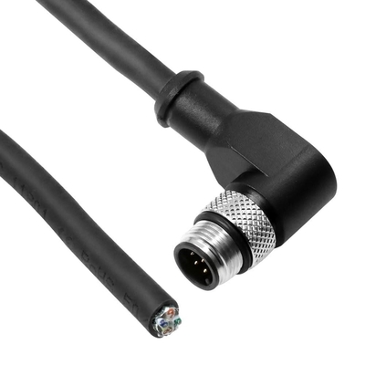 Alvin's Cables M12 A-Code 8 Pin Male Right Angle to Open End Power I/O Cable Cat6a High-Flex Shielded for Cognex Keyence Basler Industrial Automation Fieldbus Module 26.2ft/8m