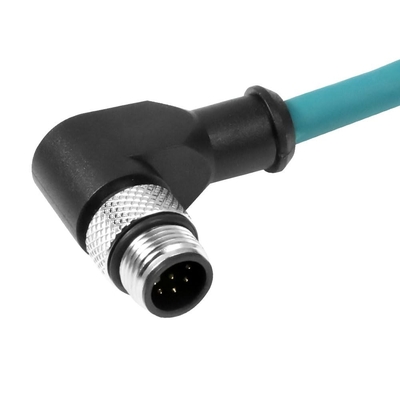 Alvin's Cables M12 A-Code 8 Pin Male Right Angle to Open End Power I/O Cable Cat6a High-Flex Shielded for Cognex Keyence Basler Industrial Automation Fieldbus Module 26.2ft/8m,Green