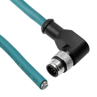 Alvin's Cables M12 A-Code 8 Pin Male Right Angle to Open End Power I/O Cable Cat6a High-Flex Shielded for Cognex Keyence Basler Industrial Automation Fieldbus Module 26.2ft/8m,Green