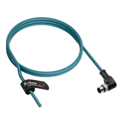 Alvin's Cables M12 A-Code 8 Pin Male Right Angle to Open End Power I/O Cable Cat6a High-Flex Shielded for Cognex Keyence Basler Industrial Automation Fieldbus Module 26.2ft/8m,Green