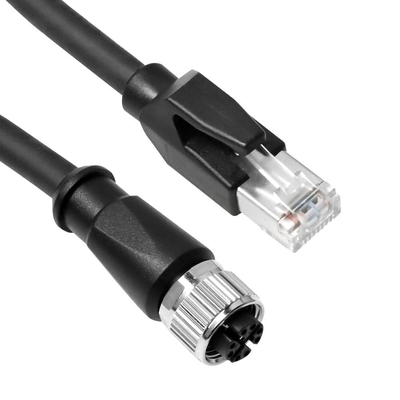 Alvin's Cables M12 X-Code 8 Pin Female to RJ45 Ethernet Cable Cat6a High-Flex Shielded for Cognex Keyence Basler Industrial Automation Fieldbus Module 26.2ft/8m