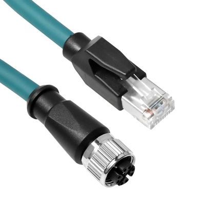 Alvin's Cables M12 X-Code 8 Pin Female to RJ45 Ethernet Cable Cat6a High-Flex Shielded for Cognex Keyence Basler Industrial Automation Fieldbus Module 26.2ft/8m,Green