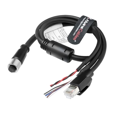 Alvin's Cables M12 12 Pin Power Functional Ethernet Cable for DJI Livox HAP(TX) Mid-70 Mid-360 LiDAR Sensor, M12 Aviation 12 Pin Female to RJ45 1 to 3 Breakout Cable 32.8ft/10m