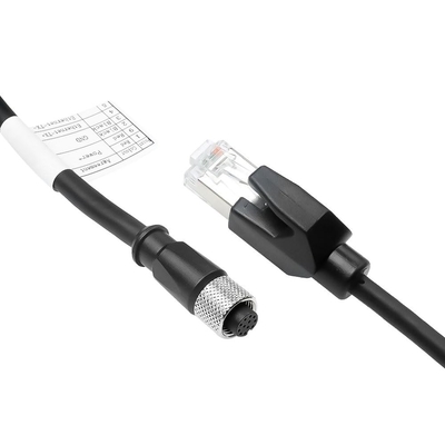 Alvin's Cables M12 12 Pin Power Functional Ethernet Cable for DJI Livox HAP(TX) Mid-70 Mid-360 LiDAR Sensor, M12 Aviation 12 Pin Female to RJ45 1 to 3 Breakout Cable 3.3ft/1m