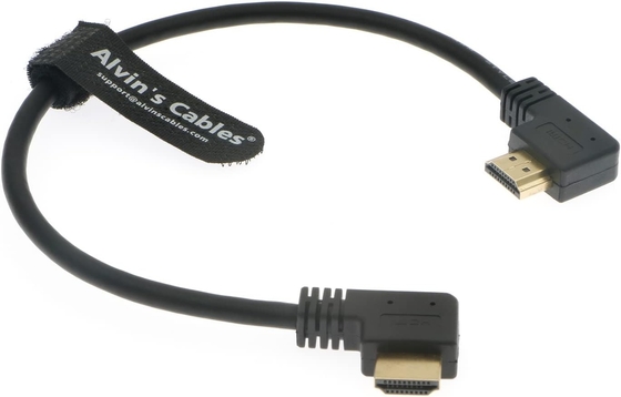Alvin's Cables 8K HDMI 2.1 High-Speed Cable, Left to Right Angle HDMI Cable for Atomos Ninja 8K@60Hz 4K@120Hz for Feelworld,for Sony FS5 FS7 FX9,BMPCC,for Canon C300 C500 30cm|11.8in