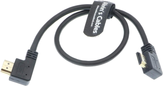 Alvin's Cables Z Cam E2 L Shape 4K 60P HDMI Cable for Atomos Shinobi Ninja V Monitor and Portkeys BM5 Right Angle to Right Angle High Speed HDMI Cord 45CM