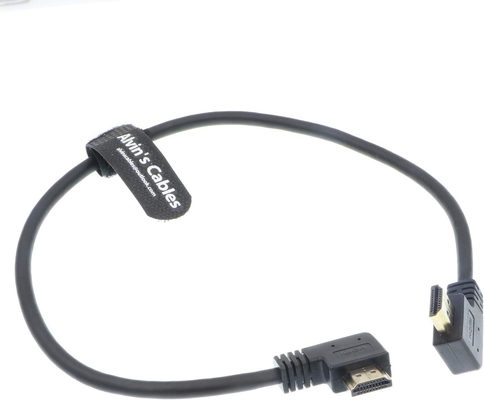 Alvin's Cables Z Cam E2 L Shape 4K 60P HDMI Cable for Atomos Shinobi Ninja V Monitor and Portkeys BM5 Right Angle to Right Angle High Speed HDMI Cord 45CM