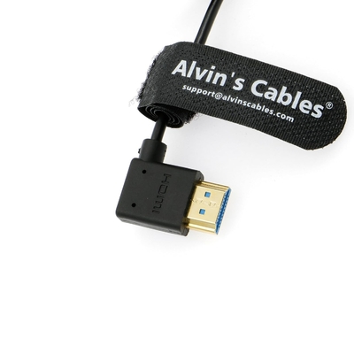 Alvin's Cables 8K 2.1 HDMI High Speed Soft Coiled Cable Straight to Left Angle for Atomos Ninja V, Portkeys BM5, for Feelworld Monitor, for Canon C300, Z CAM E2, for Sony FS5| FS7| A7S3 Cameras
