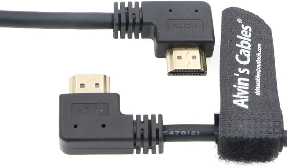 Alvin's Cables Z Cam E2 L Shape 4K 60P HDMI Cable Right Angle to Right Angle High Speed HDMI Cord for Atomos Shinobi Ninja V Monitor and Portkeys BM5 19.7in/50cm