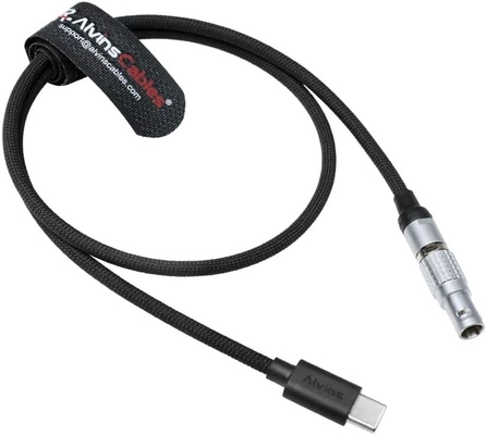 Alvin's Cables Braided USB-C Type-C to 2 Pin 12V Fast Charging Power Cable for Tilta|Teradek|SmallHD|Z-CAM|Blackmagic Pyxis 60cm|24inches, Black