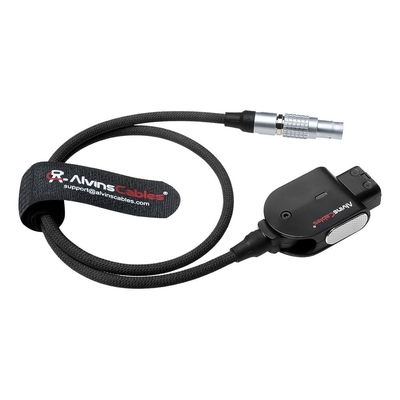 Alvin's Cables Smart D-tap to 2 Pin Male Braided Power Cable for Teradek|SmallHD|Z-CAM|Blackmagic Pyxis, 45cm|18inches, Flexible Braided