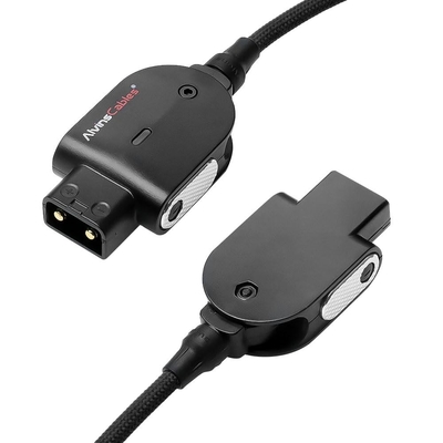 Alvin's Cables Smart D-tap to 2 Pin Male Braided Power Cable for Teradek|SmallHD|Z-CAM|Blackmagic Pyxis, 45cm|18inches, Flexible Braided