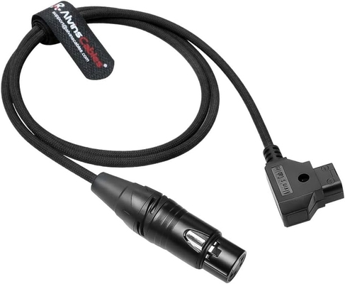 Alvin's Cables Ultra Flexible D-Tap to XLR 4 Pin Female Braided Power Cable for Sony Venice|F5|F55|SXS, Panasonic Varicam Camera, TVlogic LVM-170A Monitor, 1M|39.4inches, Black