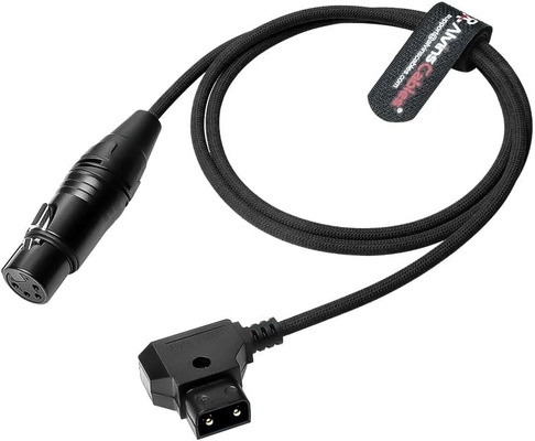 Alvin's Cables Ultra Flexible D-Tap to XLR 4 Pin Female Braided Power Cable for Sony Venice|F5|F55|SXS, Panasonic Varicam Camera, TVlogic LVM-170A Monitor, 1M|39.4inches, Black