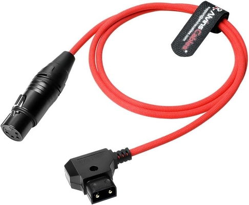 Alvin's Cables Ultra Flexible D-Tap to XLR 4 Pin Female Braided Power Cable for Sony Venice|F5|F55|SXS, Panasonic Varicam Camera, TVlogic LVM-170A Monitor, 1M|39.4inches, Red