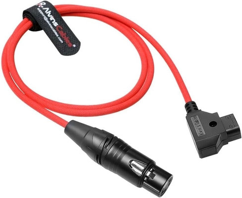 Alvin's Cables Ultra Flexible D-Tap to XLR 4 Pin Female Braided Power Cable for Sony Venice|F5|F55|SXS, Panasonic Varicam Camera, TVlogic LVM-170A Monitor, 1M|39.4inches, Red