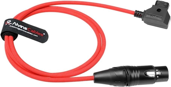 Alvin's Cables Ultra Flexible D-Tap to XLR 4 Pin Female Braided Power Cable for Sony Venice|F5|F55|SXS, Panasonic Varicam Camera, TVlogic LVM-170A Monitor, 1M|39.4inches, Red