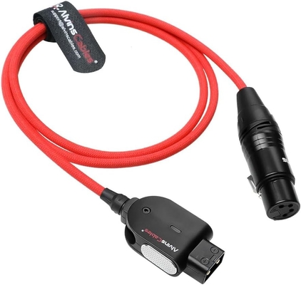 Alvin's Cables Alvins Smart D-Tap to XLR 4 Pin Female Braided Power Cable for Sony VeniceF55|SXS, for Blackmagic URSA Mini Pro, Tvlogic Monitor, Ultra Flexible, 1M|39.4inches, Red