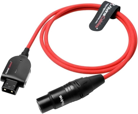 Alvin's Cables Alvins Smart D-Tap to XLR 4 Pin Female Braided Power Cable for Sony VeniceF55|SXS, for Blackmagic URSA Mini Pro, Tvlogic Monitor, Ultra Flexible, 1M|39.4inches, Red