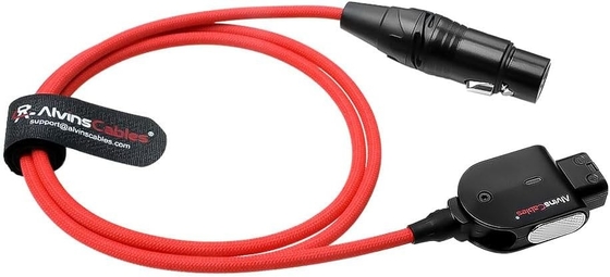 Alvin's Cables Alvins Smart D-Tap to XLR 4 Pin Female Braided Power Cable for Sony VeniceF55|SXS, for Blackmagic URSA Mini Pro, Tvlogic Monitor, Ultra Flexible, 1M|39.4inches, Red