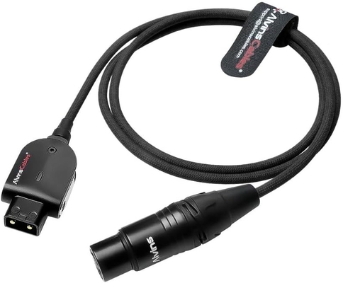 Alvin's Cables Alvins Smart D-Tap to XLR 4 Pin Female Braided Power Cable for Sony VeniceF55|SXS, for Blackmagic URSA Mini Pro, Tvlogic Monitor, Ultra Flexible, 1M|39.4inches, Black