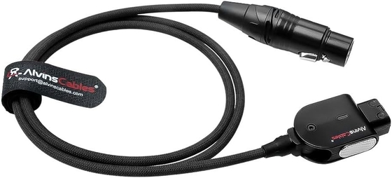 Alvin's Cables Alvins Smart D-Tap to XLR 4 Pin Female Braided Power Cable for Sony VeniceF55|SXS, for Blackmagic URSA Mini Pro, Tvlogic Monitor, Ultra Flexible, 1M|39.4inches, Black