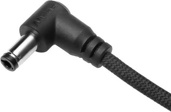 Alvin's Cables Ultra Flexible Hirose 4 Pin Male to DC Right Angle Braided Power Cable for Blackmagic's Cinema Camera 4k, for Sound Devices 633|644|688, Zoom F8 Recorder, 45cm|17.7in, Black