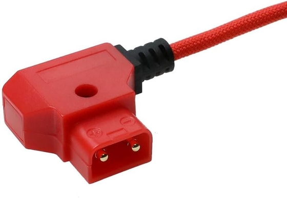 Alvin's Cables Dual-Sided NP-F Dummy Battery to Red Dtap Ultra Soft Coiled Power Cable for Atomos Ninja V|Atomos Shogun|SmallHD 702, for Sony NP-F550|F570|F770|F970, Red