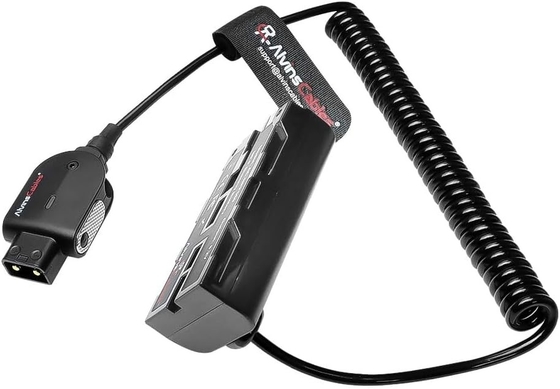 Alvin's Cables NP F550 Dummy Battery to Alvins Smart D-tap Coiled Power Cable for Sony NP-F550, NP-F570, NP-F970, SmallHD 702, Atomos Ninja Shinobi Camera Monitors