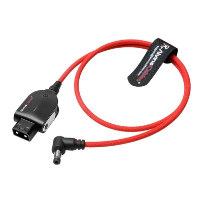 Alvin's Cables Smart Dtap to DC Cable for Atomos Ninja V, Ultra Flexible D-tap to 2.1 DC Right Angle Power Cable 2ft for Blackmagic Design Video Assist, SmallHD 702, for Feelworld FW568 Monitor, Red