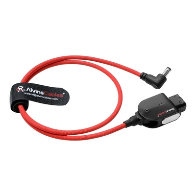 Alvin's Cables Smart Dtap to DC Cable for Atomos Ninja V, Ultra Flexible D-tap to 2.1 DC Right Angle Power Cable 2ft for Blackmagic Design Video Assist, SmallHD 702, for Feelworld FW568 Monitor, Red