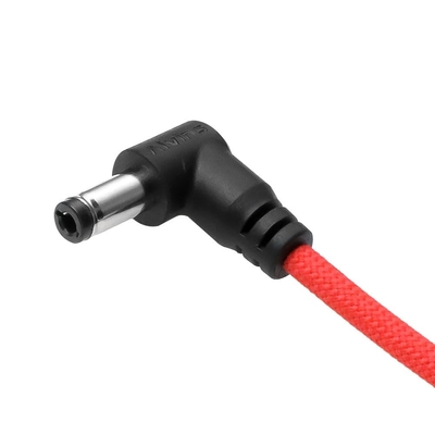 Alvin's Cables Smart Dtap to DC Cable for Atomos Ninja V, Ultra Flexible D-tap to 2.1 DC Right Angle Power Cable 2ft for Blackmagic Design Video Assist, SmallHD 702, for Feelworld FW568 Monitor, Red