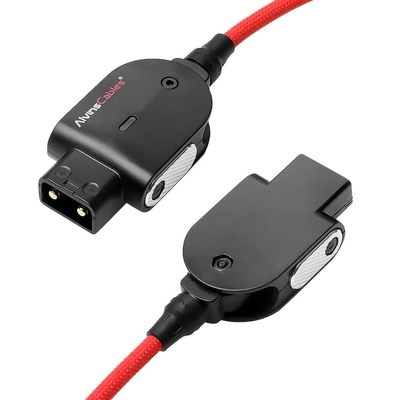 Alvin's Cables Smart Dtap to DC Cable for Atomos Ninja V, Ultra Flexible D-tap to 2.1 DC Right Angle Power Cable 2ft for Blackmagic Design Video Assist, SmallHD 702, for Feelworld FW568 Monitor, Red