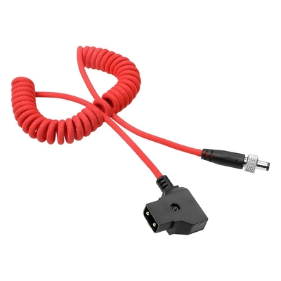 Alvin's Cables Atomos Ninja V D-tap Power Cable, 1.6-4ft Smart Dtap to Locking DC 2.1 Coiled Cable for Blackmagic Video Assist, for Hollyland Mars 400S, Ultra Soft