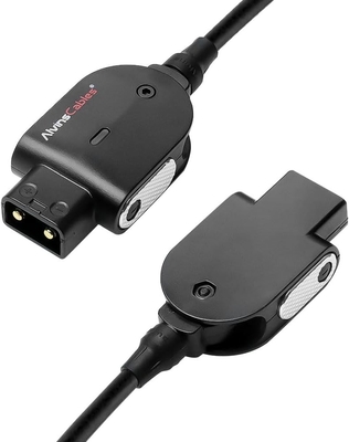 Alvin's Cables Atomos Ninja V D-tap Power Cable, 1.6-4ft Smart Dtap to Locking DC 2.1 Right Angle Coiled Cable for Blackmagic Video Assist, for Hollyland Mars 400S, Ultra Soft