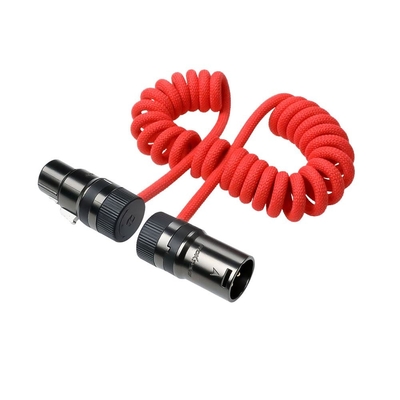 Alvin's Cables Rotatable Low-Profile XLR 3 Pin Male to Female Ultra-Flexible Coiled Cable, Aramid-Reinforced for Sony|Canon|Blackmagic Pro Cameras & Studio Audio(Red)