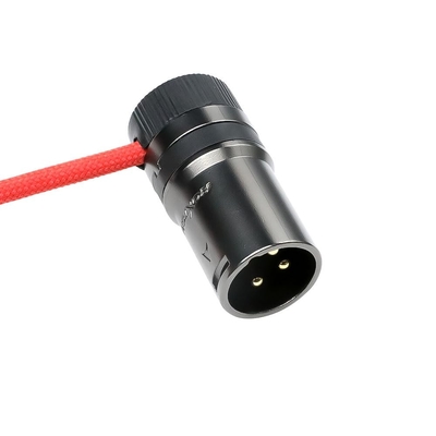 Alvin's Cables Rotatable Low-Profile XLR 3 Pin Male to Female Ultra-Flexible Coiled Cable, Aramid-Reinforced for Sony|Canon|Blackmagic Pro Cameras & Studio Audio(Red)