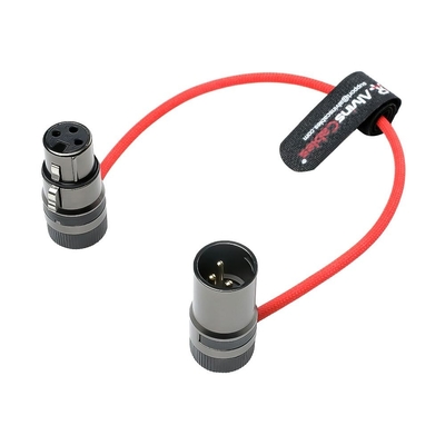 Alvin's Cables Rotatable Low-Profile XLR 3 Pin Male to Female Ultra-Flexible Cable, Aramid-Reinforced for Sony|Canon|Blackmagic Pro Cameras & Studio Audio(Red)